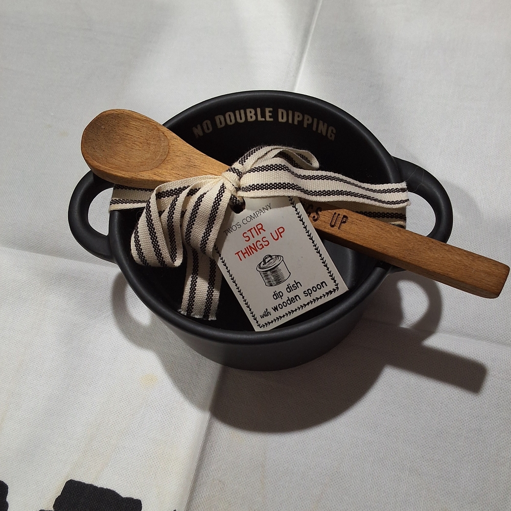 Dipping Cup & Wood Spoon